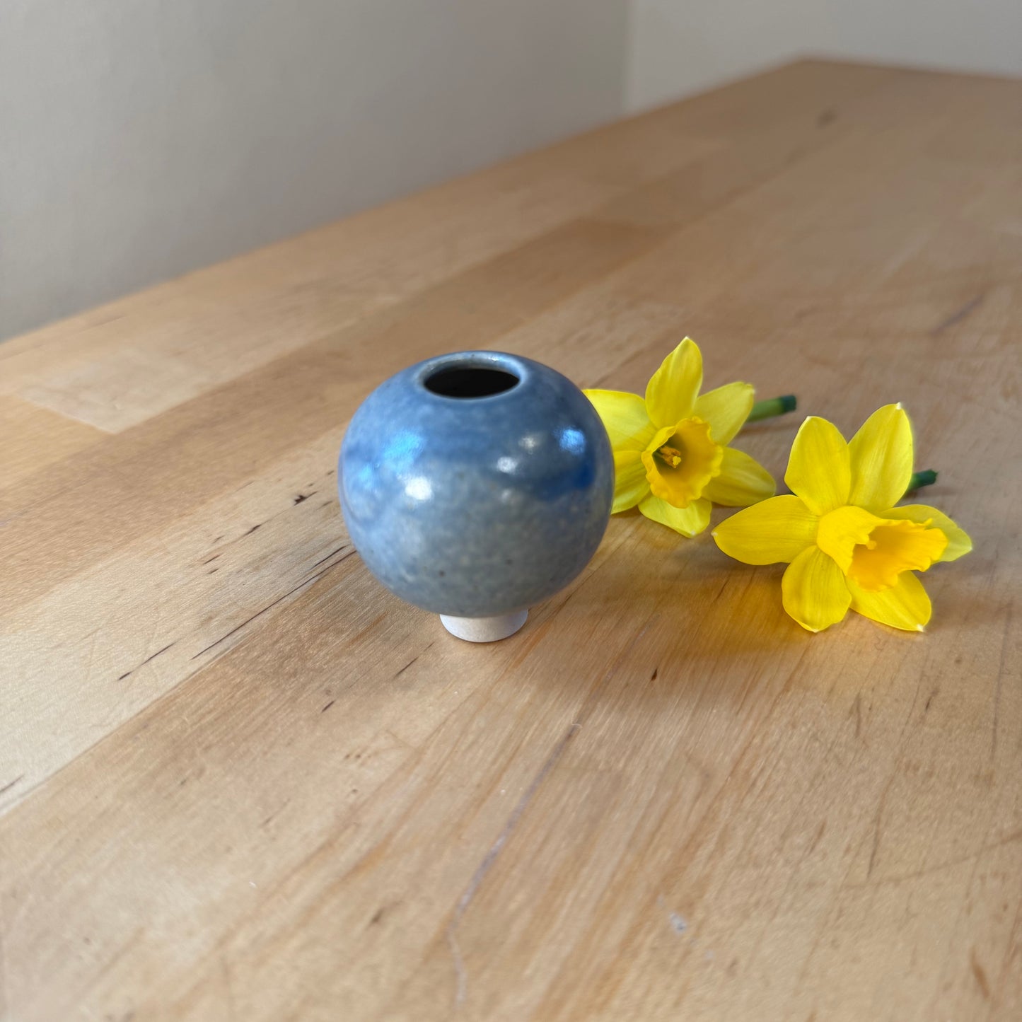 Besondere Keramikvase Blau rund