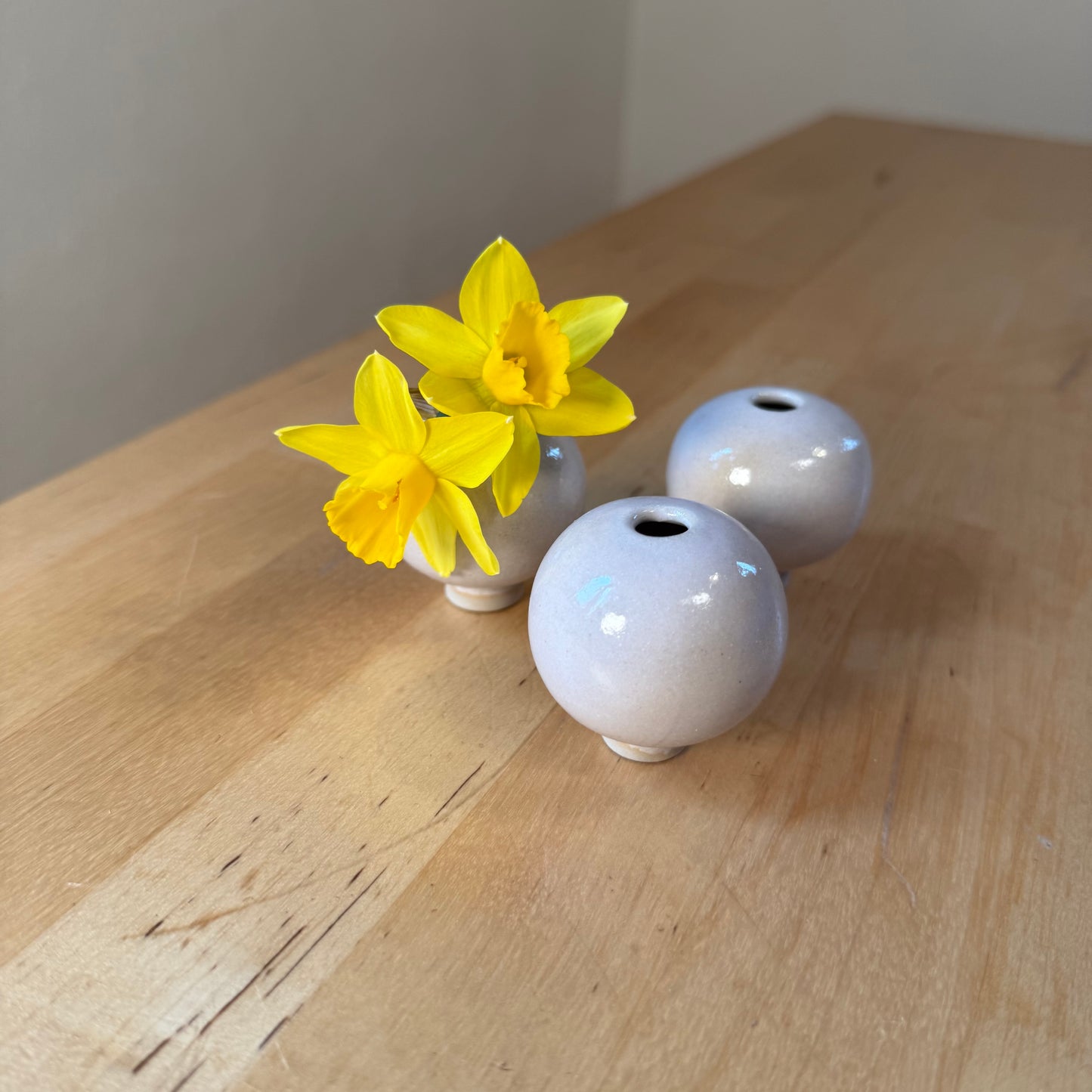 Besondere Keramikvase weiß rund
