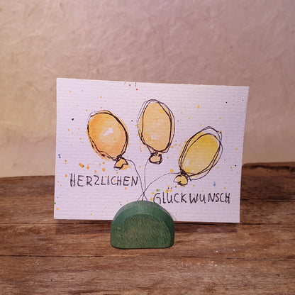 Mini Karten Luftballons auf Aquarell Papier 6,5cm x 8,5cm