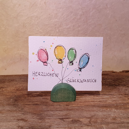 Mini Karten Luftballons auf Aquarell Papier 6,5cm x 8,5cm